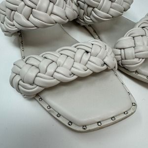 Steve Madden Women's 8.5 White‎ Braided Leather Sandal